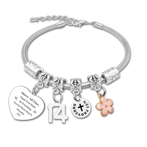 Happy 14th Birthday Gifts for Daughter Stainless Steel Bracelet 14