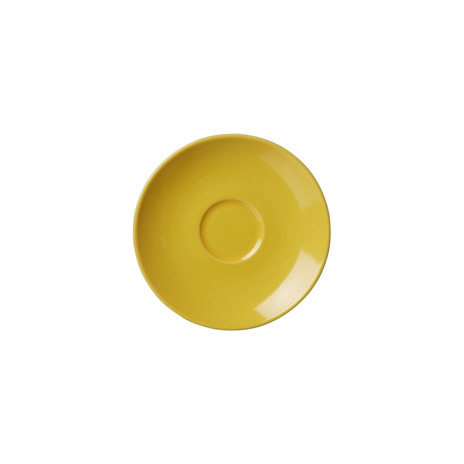 Ritzenhoff & Breker Doppio Espressountertassen, 6er Set, Sonnengelb, ø 12 cm, Espresso Unterteller mit farbigem Rand, Untere aus Porzellan, Spülmaschinengeeignet