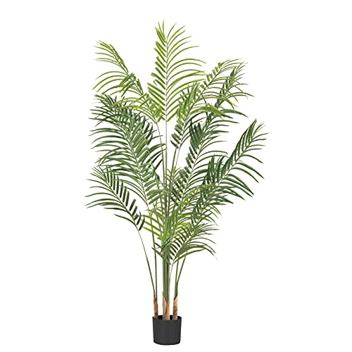 kutuuhome Artificial Areca Palm Plant Fake Palm Tree Faux Yellow Palm in Pot for Indoor Outdoor House Home Office Modern Decoration Perfect Housewarming Gift (55 inch)