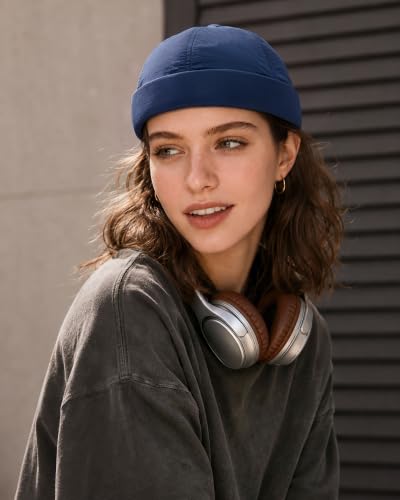 Image of CLAPE Lightweight Breathable Brimless Cap Street Casual Versatile Summer Quick Dry Docker Cap No Brim Sailor Cap Leon Cap