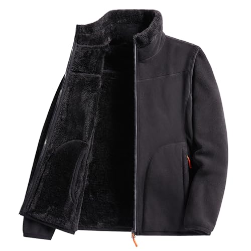 Womens Sherpa Lined Coats Teddy Fleece Winter Warm Full Zip Stand Collar Jackets Casual Soft Plush Fluffy Comfy Coat