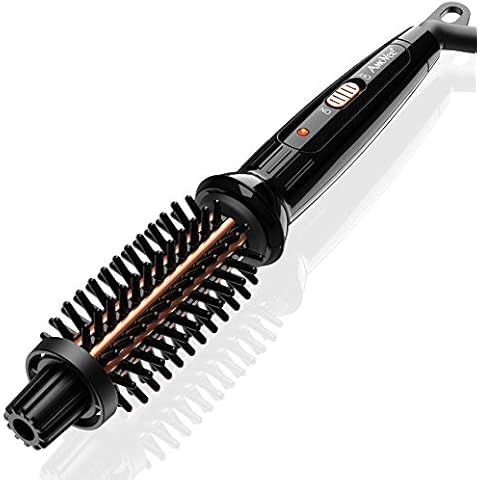 AmoVee Mini Curling Iron, 3/4 Inch Travel Hair Brush Anti-Scald Curling Wand Ceramic Tourmaline Hot Brush Barrel for Short Hair(100-240V) Cover