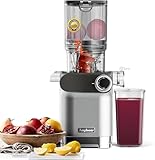 Anybear Cold Press Juicer, 200W Masticating Slow Juicer 4.3" Large Feed Chute Fit Whole Fruits Vegetables | Upgraded Auger | Tritan Materials | BPA Free | Juice Recipes (Silver Gray)
