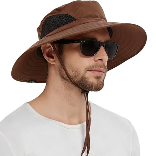 EINSKEY Wide Brim Sun Hat, UPF 50+ UV Protection Waterproof Packable Bucket Hat for Men & Women, Fishing Hiking Beach Garden