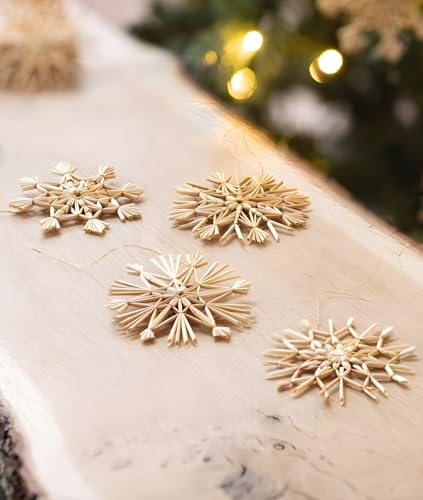 Dekoleidenschaft 20 Stück Strohsterne Tradition aus Stroh, Ø 9 cm,...