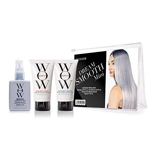 COLOR WOW Dream Smooth Minis, Travel Kit Includes Shampoo, Conditioner and Dream Coat