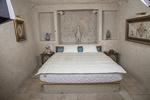 Ht Design Twin Size Premium New Zealand Washable Wool Comforter, All Season Blanket, 100% Cotton Cover Fabric, Medium Weight Wool Fill, Wool Duvet Quilt, Size 68”X90” #TOP3