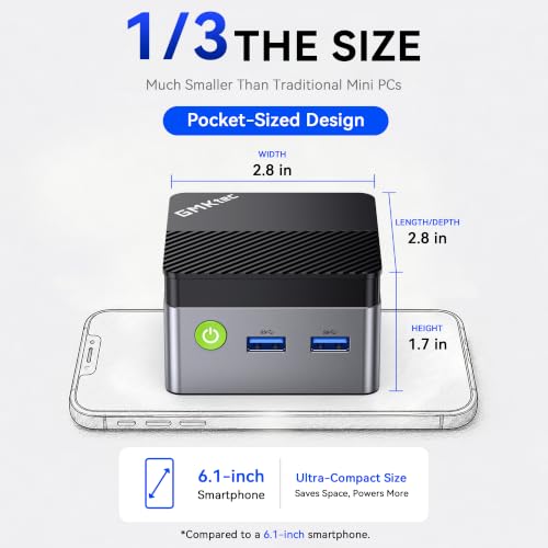 Image of GMKtec G5S Mini PC Intel Celeron N5095 (Up to 2.9GHz) 8GB LPDDR4 128GB SSD | Compact Mini Computer With Dual HDMI 2.0 4K Outputs, WiFi 6, BT 5.2, Gigabit LAN, USB 3.2 Ports, SD Reader For Home, Office