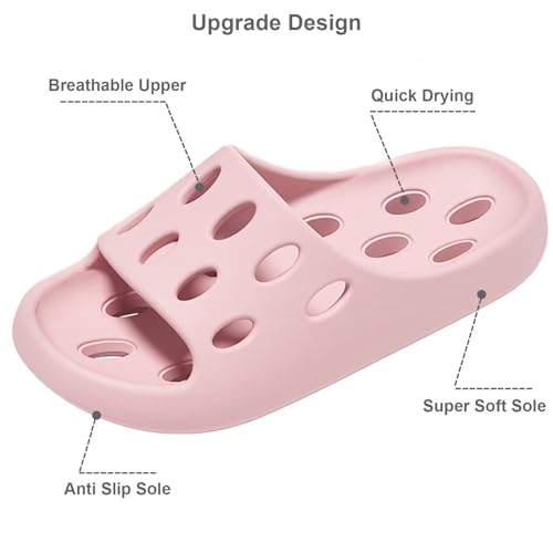 Shower Shoes for Women Men, Premium Quick Drying Shower Slippers Non-Slip Pool Beach Comfortable Lightweight House Slippers with Drain Holes2
