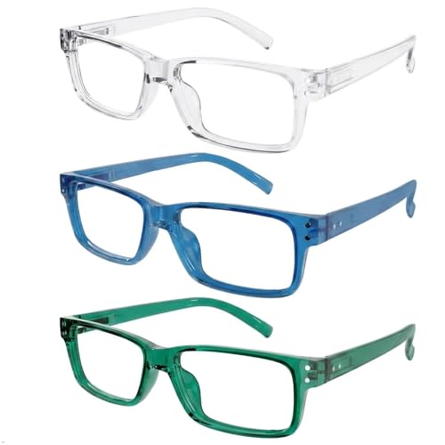 Image of Eyekepper Reading Glasses for Men Women, Blue Light Readers, 3 Pack, 3.5