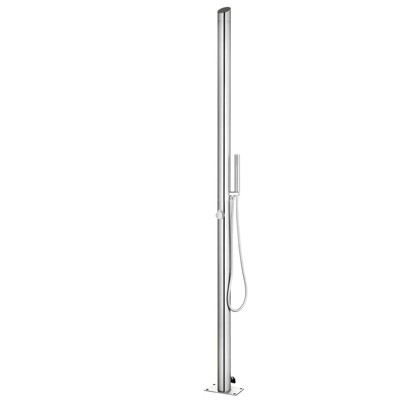 LAPOOH Ducha de jardín, Duchas Exterior Piscina, Ducha Terraza, Ducha para Patio, Ducha Exterior Jardin, Acero Inoxidable 220 cm