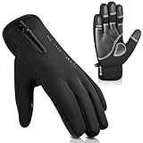 ARFNKIM 100% Wasserdicht Winterhandschuhe, [Fünfschichtige Verdickung -20℉ Thermo] Winddichte Touchscreen Warme Fahrradhandschuhe Skihandschuhe Laufhandschuhe für Herren Damen(M)