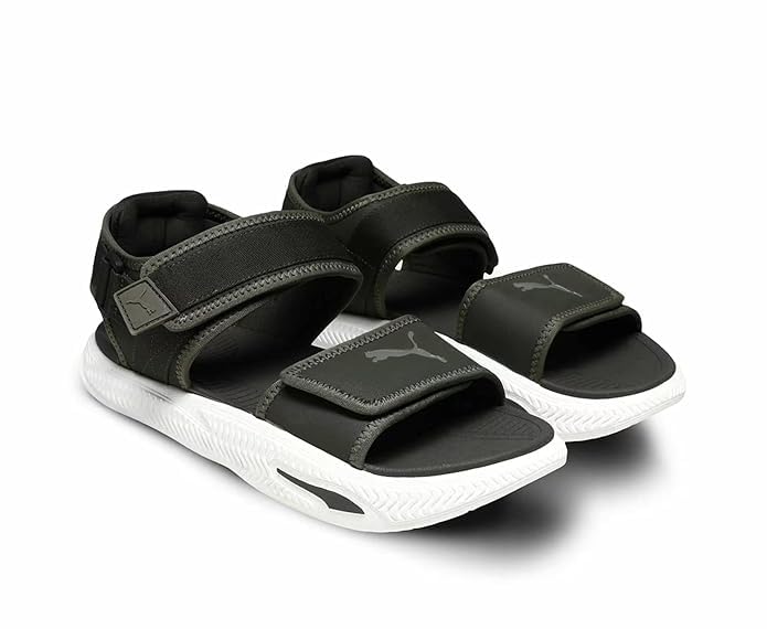 Image of PUMA mens Puma Softridepro Sandal 26 Dark Sandal for Unisex Flat Sandal
