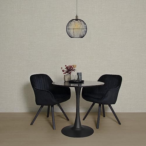 Table de Salle à Manger Ø 80 cm Prague Milton & Oldbrook Noire