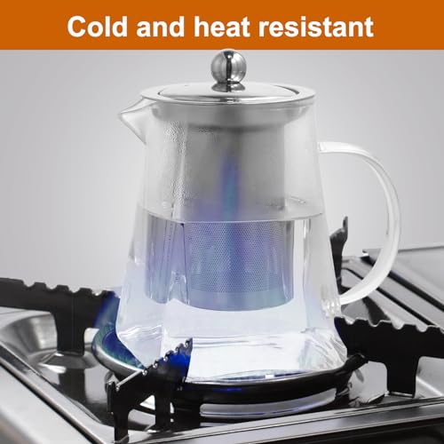 Litinliv Glass Teapot, 750 ml Square Glass Teapot with Removable Infuser, Borosilicate Glass Teapot, Stovetop Safe Tea Maker - Image 4