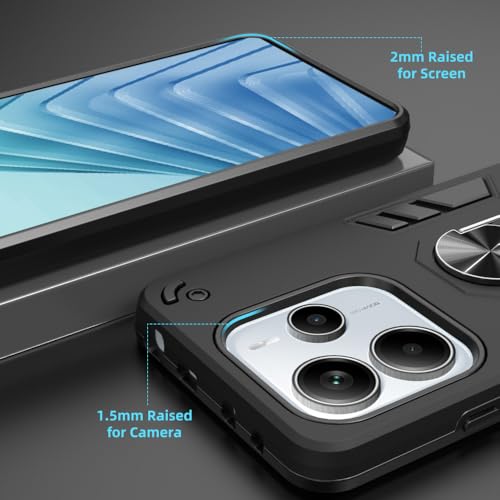 Image of NDCOM for Redmi Note 14 Back Cover | Premium Redmi Note 14 5G Back Cover | Protective Redmi Note 14 Cover | Ring Holder Case