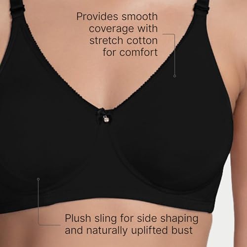 Image of Enamor A055 Comfort Shaper Cotton Plus Size T-Shirt Bra for Women- High Coverage, Non Padded and Wirefree