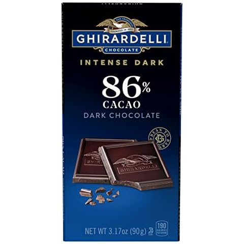 GHIRARDELLI Intense Dark Chocolate Bar, 86% Cacao, 3.17 oz Bar (12 bars) Cover