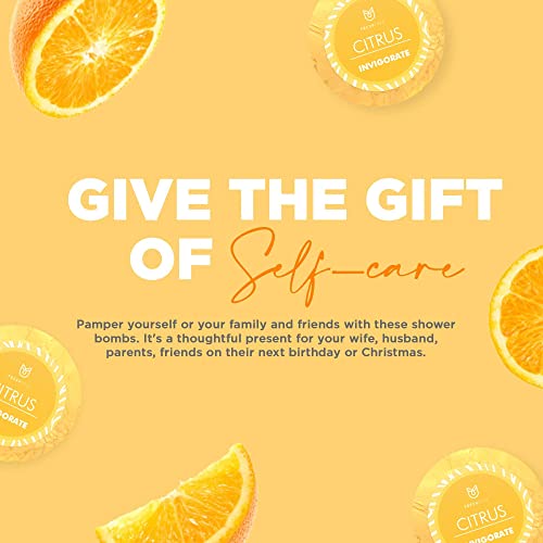 Fresh Faze Citrus Shower Steamer - Made From Organic Essential Oils - Relaxing Self-Care, Aromatherapy And Bath Supplies - Zesty And Fresh Scent For Stress Relief - 15 Tablets In Individual Wrapping #TOP4