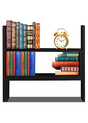 Image of SBF Furniture Wooden Bookcase for Home Office and Library Engineering Wood Space Saving Bookrack Freestanding Books Holder Stylish Book Organizer (Square 3 Step) (Black) DIY(Do-It-Yourself)