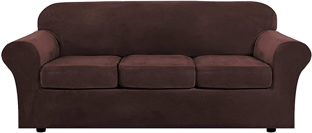 MGEMJMJ Armchair Slipcovers,Jacquard Velvet Elastic Sofa Seat Cover Cushion Cover Velvet Thick Soft Elastic Sofa Cover(Size:2 seats (145-185cm),Color:B)