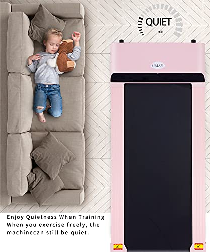 Image of Treadmill, Foldable Treadmill, Home and Office Under Table Treadmill, Low Noise and Sports Applications for Small Spaces (Pink)