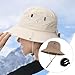 Deevoka Bicycle Helmet Hat,Sun Bucket Hat with Inner Hard Shell,Quick Wide Brim Fishing Hat for Women Men Backpacking Outside Work Cycling Riding Travel Summer, Khaki