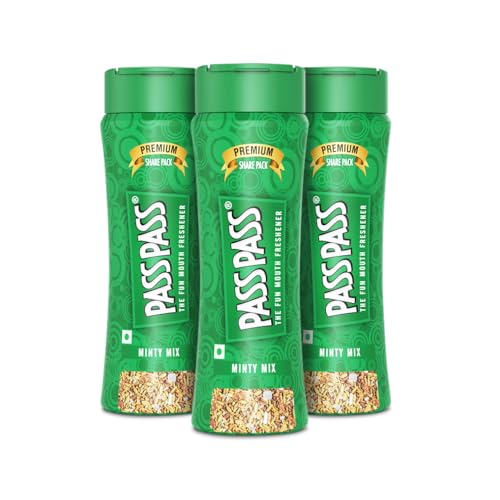 Image of Pass Pass Minty Mix | Spice Based Mouth Freshener | Digestive, High in Fibre & Anti-Oxidants | Mint Mouth Freshener | Pack of 3-110g Each