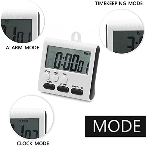 24 Hour Kitchen Timer,4 PCS Digital Magnetic Timer With Alarm,4-Color Oven Timers With Stand for Kitchen Cooking Shower Bathroom Kids Teacher Gym Classroom Children(6-buttons)