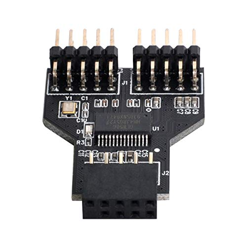 Image of Chenyang 9Pin USB Header Male 1 to 2 Female Extension Splitter Cable Connector Adapter Motherboard USB Hub USB 2.0