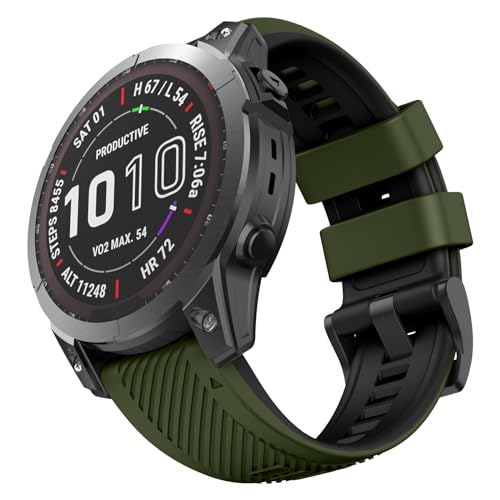OVERSTEP Strap for Garmin Fenix - 22mm Silicone Watch Band for Fenix 7/6/5, Epix Pro, MARQ Aviator and Quatix 5