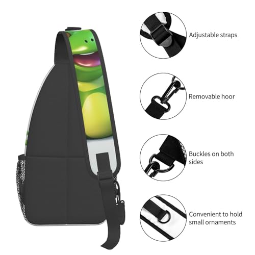 Bolso cruzado diagonal para hombro unisex estilo urbano negro miniatura 5