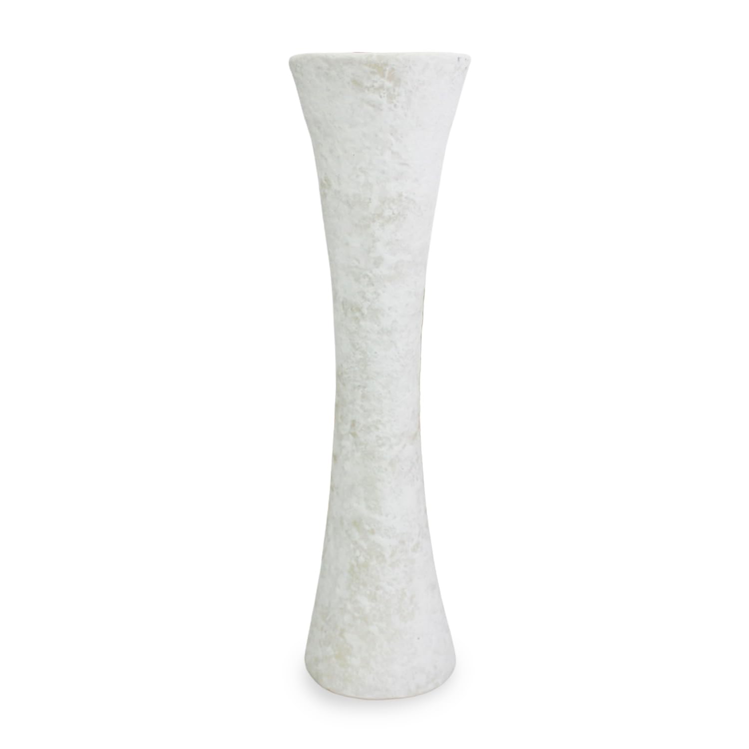 roroHouglass Shaped Vase - Handmade 10-Inch Rustic White Classic Ceramic