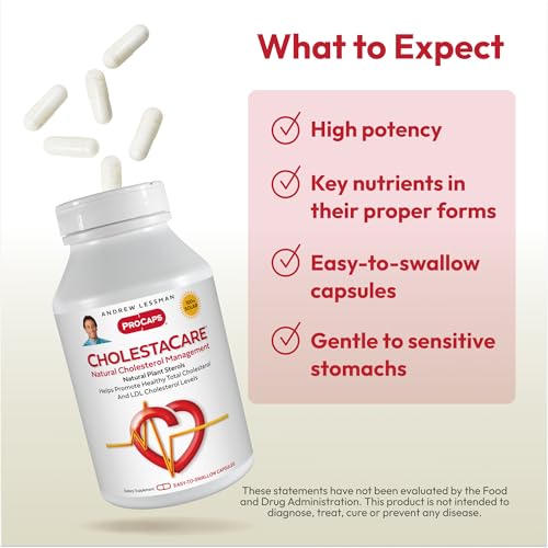 ANDREW LESSMAN CholestaCare 360 Capsules - Unique Natural Phytosterol Blend. No Additives. Easy to Swallow Capsules