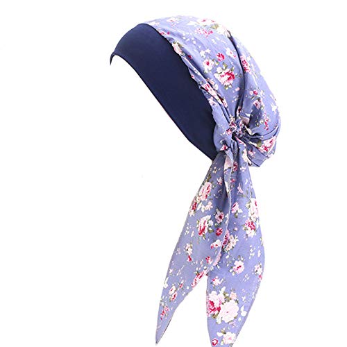 YONKINY Chimio Turban Femme Headwear Imprimé Turban Musulman Elastique Bonnet de Nuit Pour Perte de Cheveux, Cancer (#7) Cover