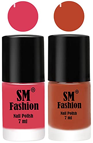 Image of Long Lasting Nail Polish | Nail Paint Combo 7 ml Each) - Set of 2 Rose-Light Coral