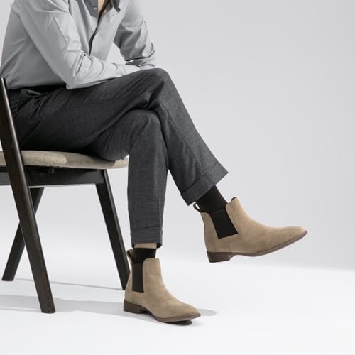 Image of Jousen Men's Chelsea Boots Lightweight Casual Chukka Ankle Boots Classic Elastic Dress Boots For Men