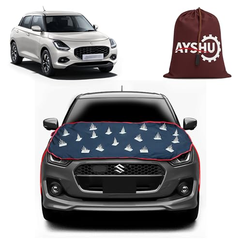 Image of AYSHU Dustproof Car Protection with Spikes for Dogs Compatible with Maruti Swift VXI | Anti-Scratch Bonnet Guard | Heavy Duty Waterproof & UV Resistant Car Body Cover, Black