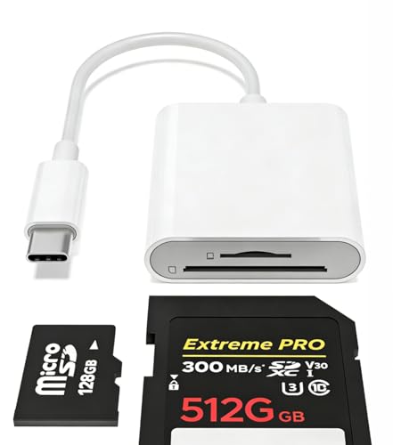Liedrg USB-C SD Card Reader, Dual-Slot for SD and MicroSD Cards, Type C Memory Card Adapter, Plug and Play, Compatible with iPhone 15/16/17, iPad, Laptop