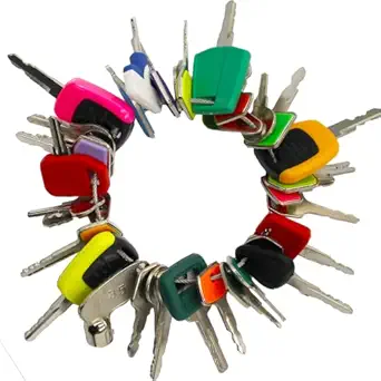 29PCS Heavy Equipment Keys Mater Set Construction Ignition Keys Set fits Takeuchi Bobcat Kobelco JLG JD Hyster New Holland Komatsu JCB Forklift and More
