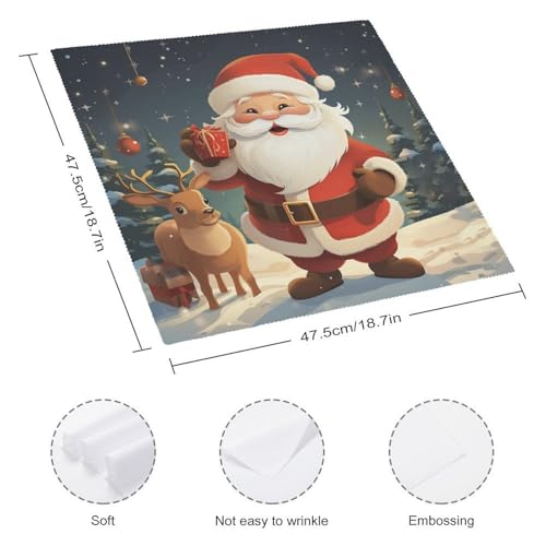 Servilletas de tela cuadradas para Navidad, pack 4 miniatura 2