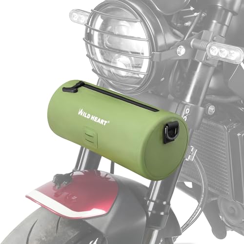 WILD HEART Borsa da Manubrio per Moto Borsa Piccola per Moto Borsa Laterale impermeabile con Tracolla Compatibile con Mini Bike Travel UTV (verde oliva)