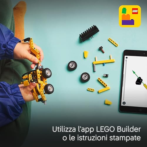 Technic Scavatrice a Cucchiaia Rovescia, Giochi con Costruzioni per Bambini e Bambine da 7 Anni, Giocattolo Educativo con Escavatore Posteriore, Pala e Stabilizzatori, Veicolo da Cantiere 42197 - Lego - Immagine 6