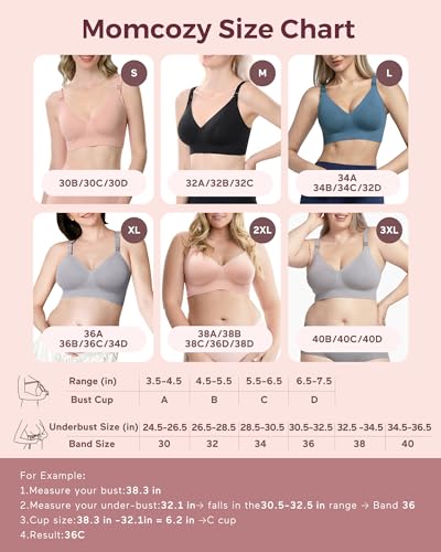 Image of Momcozy CoolFit Nursing Bras for Breastfeeding, Ultra Stretch Seamless Jelly Strip Maternity Bra, Cooling Wireless