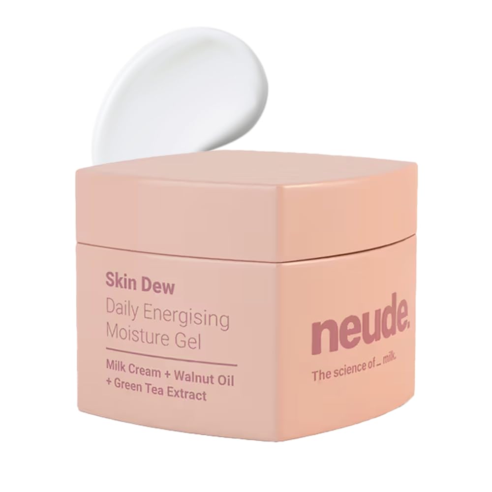 Neude Energising Daily Gel Face Moisturizer with Milk Cream, Niacinamide & Green Tea. Lightweight, Non-Sticky Hydrating Cream Skin Dew for Oily, Ance & All Skin Types, 50ml