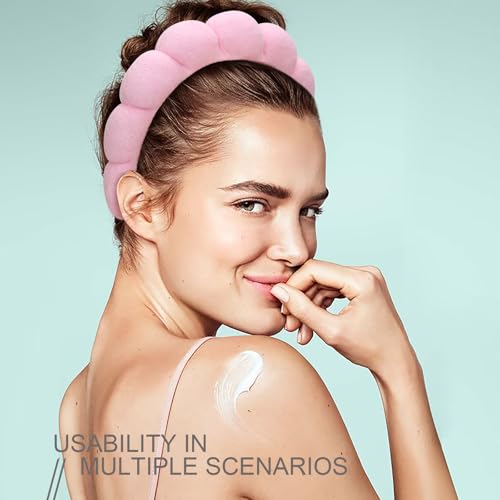 DRESHOW Spa Headband for Women Sponge Headband for Washing Face Clouds Soft Terry Cloth Makeup Skincare Headbands - Image 2