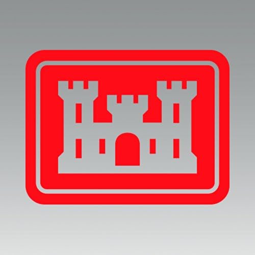 (2X Cuerpo de Ingenieros del Ejército de los Estados Unidos - Adhesivo - Calcomanía - Troquelado - Autoadhesivo