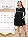 JollieLovin Women 3/4 Sleeve Plus Size Casual Fall Dresses 2024 Crew Neck T Shirt Long Tunic Dress Black