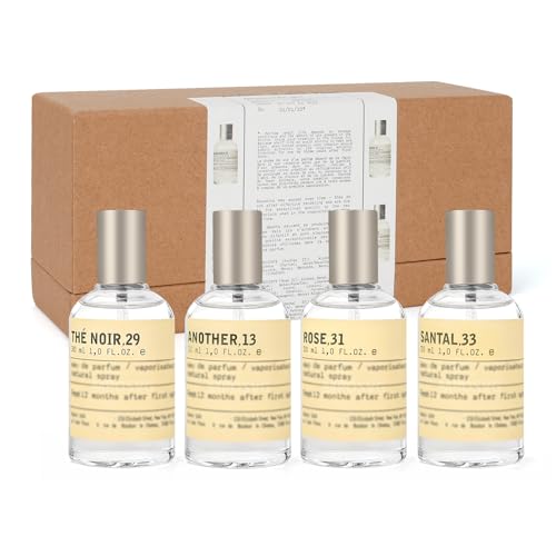 MPOSVG Mini Perfume for Men & Women | 4 30 ml Eau de Parfum Gift Set 33Santal + 13Another + 29The Noir + 31Rose | Sandalwood Long-Lasting Fragrance for Travel Party Gym Work