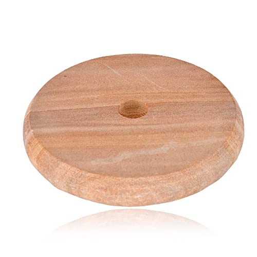 Image of Saudeep India Chandan Pata /Sandalwood Rubbing Stone with Original Chandan Stick (Brown)